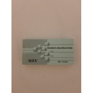 Obrazec 15,25/3 - Dvodelni oštevilčeni blok zelen