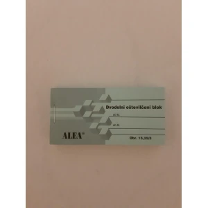 Obrazec 15,25/3 - Dvodelni oštevilčeni blok zelen