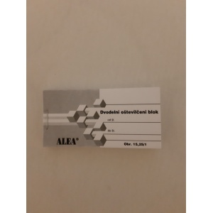 Obrazec 15,25/1 - Dvedelni oštevilčeni blok bel