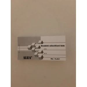 Obrazec 15,25/1 - Dvedelni oštevilčeni blok bel