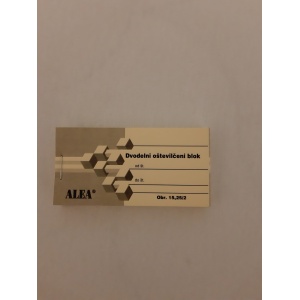 Obrazec 15,25/2 - Dvodelni oštevilčeni blok rumen